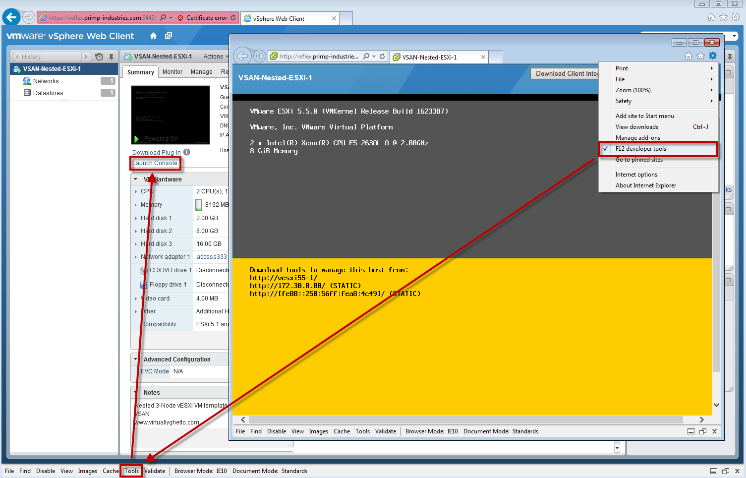 Web client error. Vsphere client 5.5. html5 client for xpra. failed to connect web console esxi. web console html.