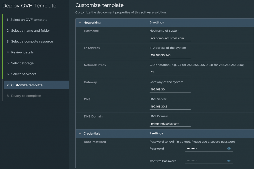 Packer reference for PhotonOS Arm NFS Virtual Appliance using OVF